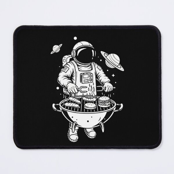 Item preview, Funny Astronaut BBQ in Space - Black and White designed and sold by PixelCatalyst.