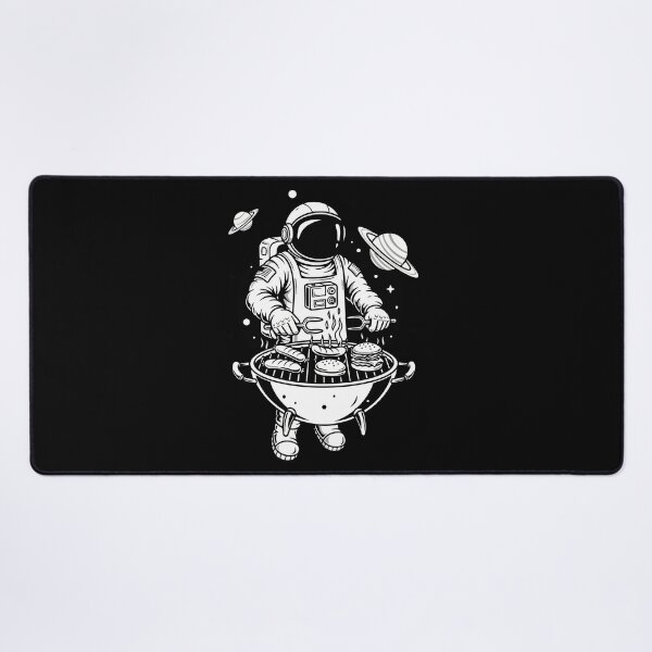Item preview, Funny Astronaut BBQ in Space - Black and White designed and sold by PixelCatalyst.