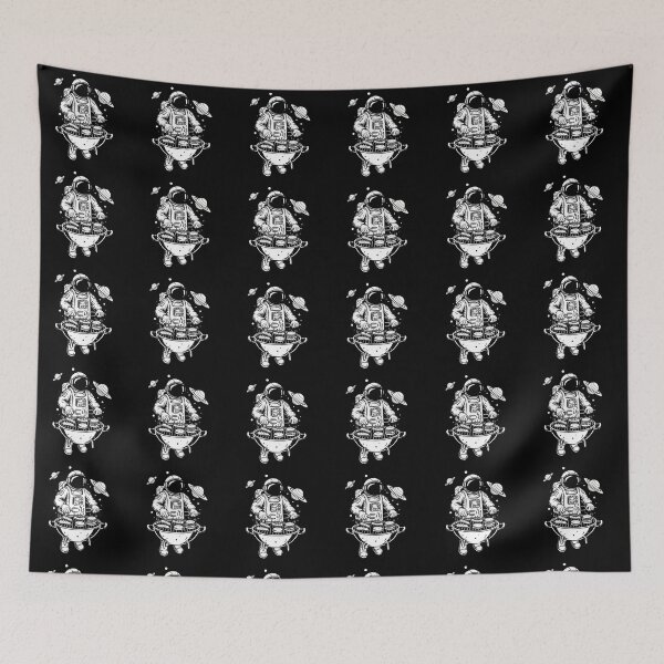 Item preview, Funny Astronaut BBQ in Space - Black and White designed and sold by PixelCatalyst.
