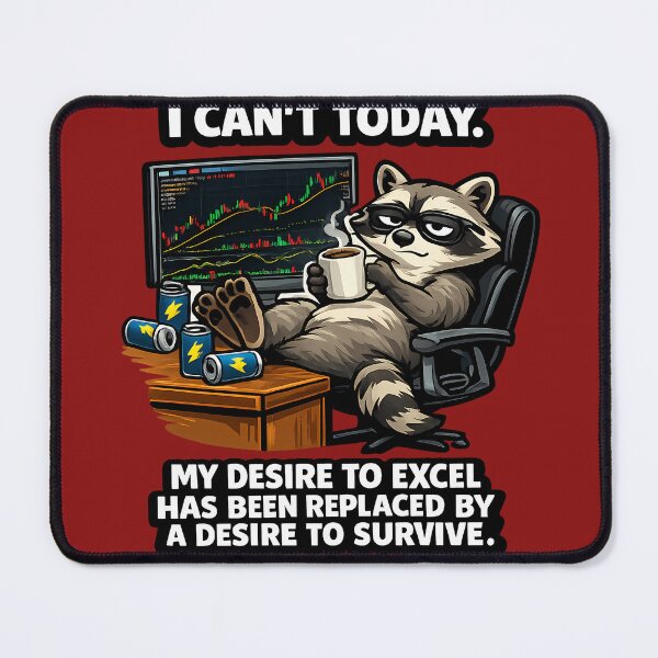 Item preview, My Desire To Excel Has Been Replaced By A Desire To Survive Funny Raccoon designed and sold by DryHumorPrints.