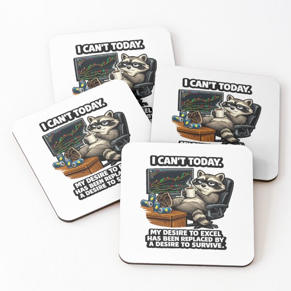 Item preview, My Desire To Excel Has Been Replaced By A Desire To Survive Funny Raccoon designed and sold by DryHumorPrints.