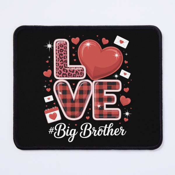 Item preview, Hearts Valentines Day Love Big Brother Leopard Buffalo Plaid designed and sold by sailorjessiArt.