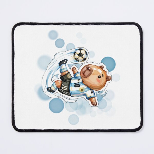 Item preview, Cute Argentina Soccer Bear Kicking Football Design designed and sold by iamKRUK.