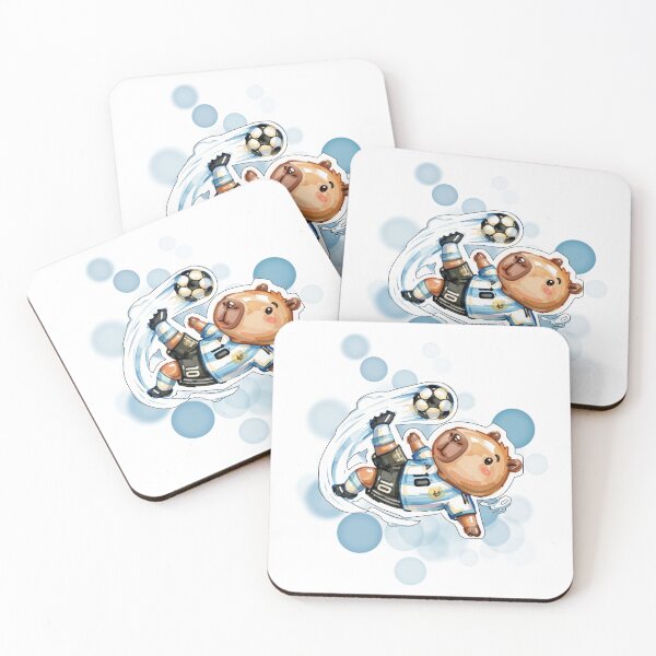 Item preview, Cute Argentina Soccer Bear Kicking Football Design designed and sold by iamKRUK.