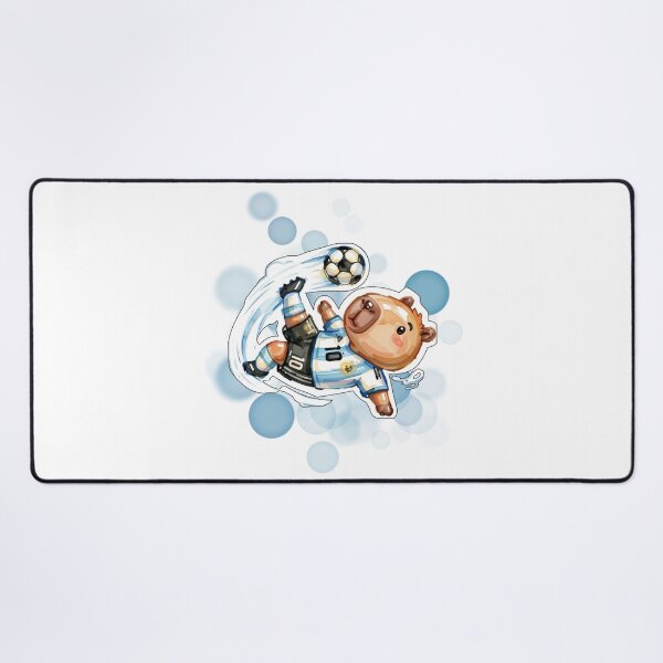 Item preview, Cute Argentina Soccer Bear Kicking Football Design designed and sold by iamKRUK.