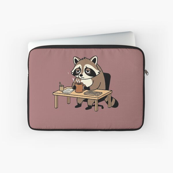 Item preview, Exhausted Office Raccoon Funny Corporate Burnout Meme designed and sold by SoftAuraStudi0.