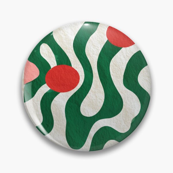 Item preview, Abstract Wavy Green Pattern Retro Red Dots Textured Graphic Art designed and sold by WormJ.