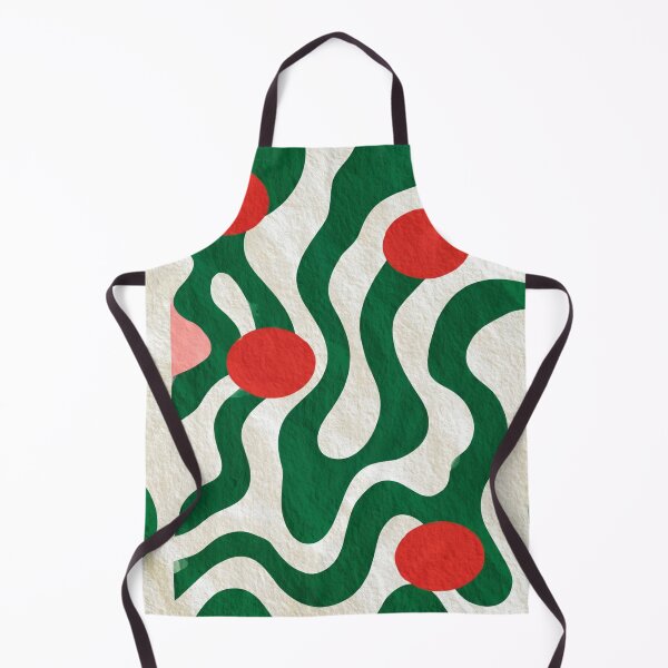 Item preview, Abstract Wavy Green Pattern Retro Red Dots Textured Graphic Art designed and sold by WormJ.