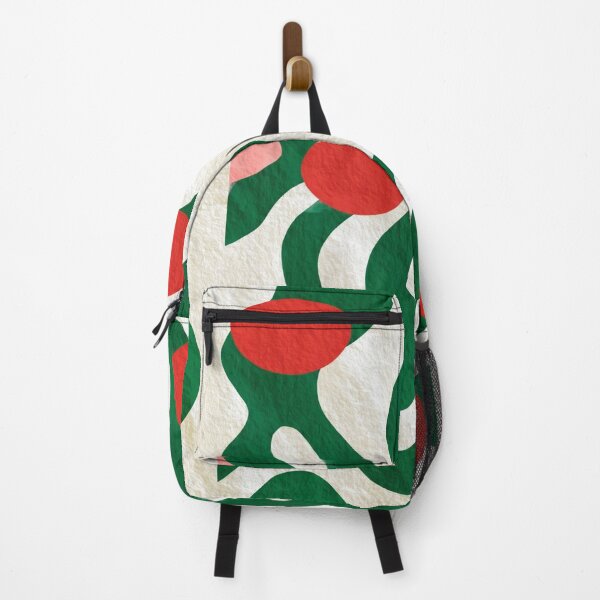 Item preview, Abstract Wavy Green Pattern Retro Red Dots Textured Graphic Art designed and sold by WormJ.