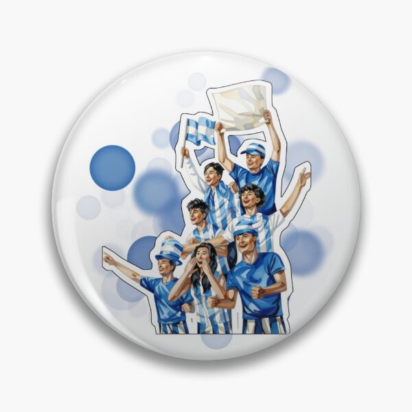 Item preview, Argentina Fans Holding National Flag Football Design designed and sold by iamKRUK.