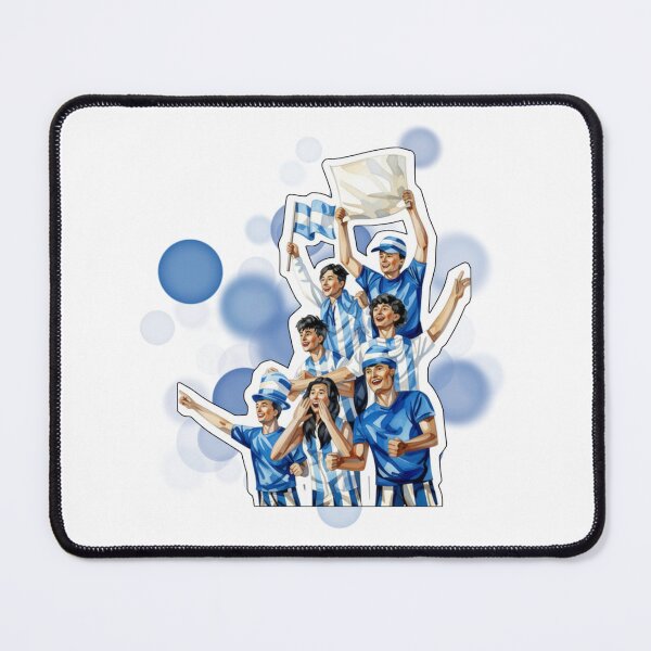 Item preview, Argentina Fans Holding National Flag Football Design designed and sold by iamKRUK.