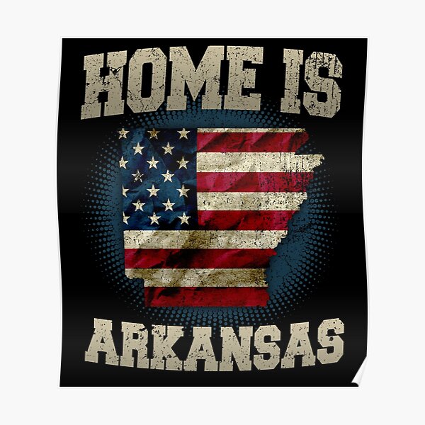 36x24 Poster The Natural State Map Flag , ArtsyCanvas Arkansas 36x24 Poster The Natural State Map Flag , ArtsyCanvas Arkansas