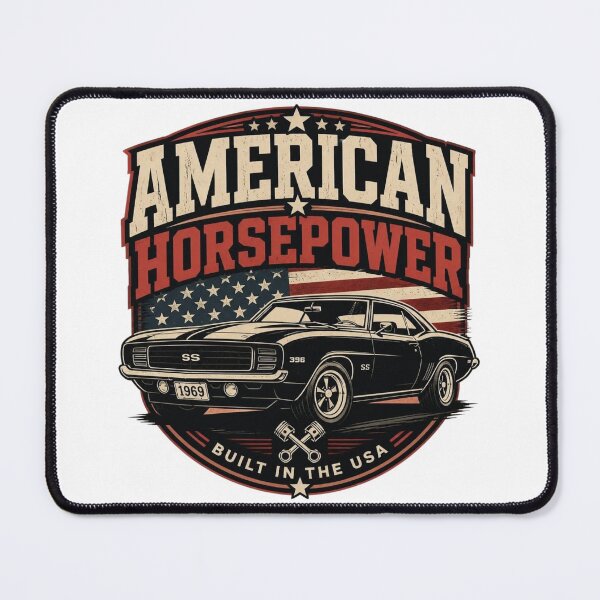 Item preview, American Horsepower Vintage Muscle Car T-Shirt designed and sold by kaream1308.