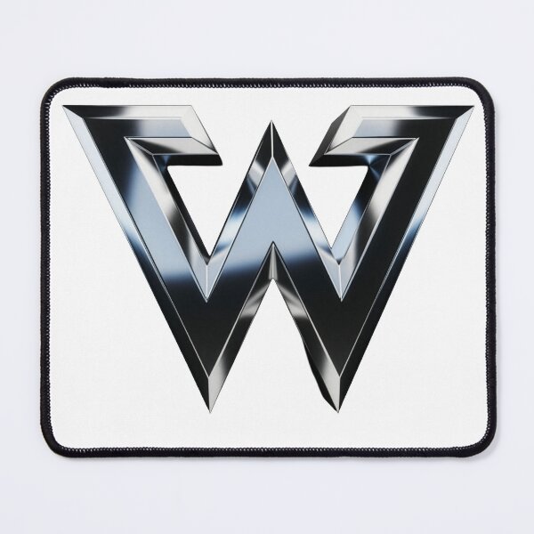Item preview, Chrome 3D letter W hero emblem aggressive metallic gaming team logo winner icon designed and sold by icemanphotos.