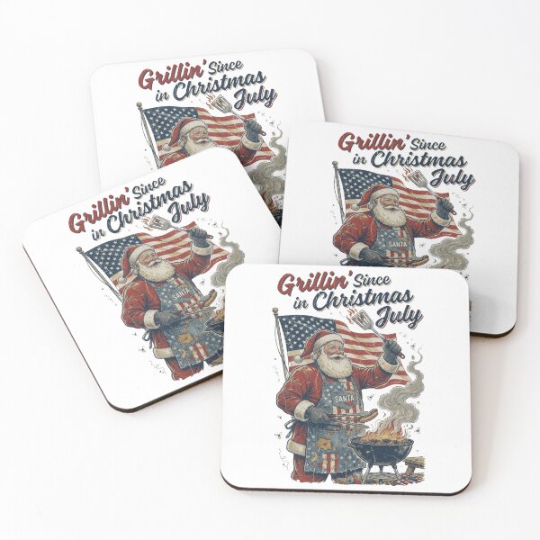 Item preview, Grillin' Since Christmas in July Vintage Santa BBQ Patriotic designed and sold by CF_VintageDesign.