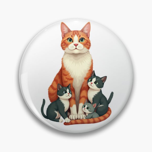 Item preview, Ginger Cat Mom Three Kittens Protective Family Portrait designed and sold by Amp6599.
