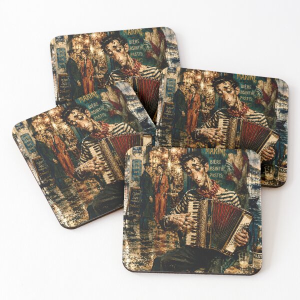 Item preview, Marseille Melodies | French Harbor Accordion Art Print designed and sold by Vibranta Studio.