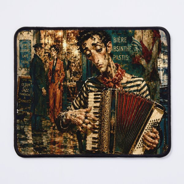 Item preview, Marseille Melodies | French Harbor Accordion Art Print designed and sold by Vibranta Studio.