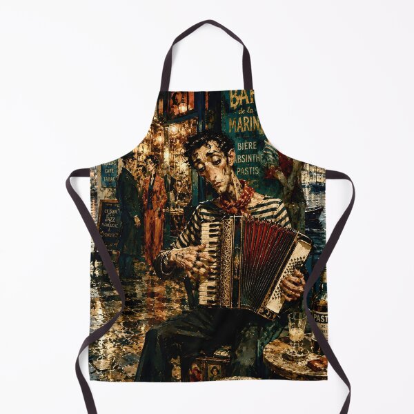 Item preview, Marseille Melodies | French Harbor Accordion Art Print designed and sold by Vibranta Studio.