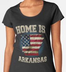 Home is Arkansas USA US map gift unique fans Proud Strong Support Women's Premium T-Shirt