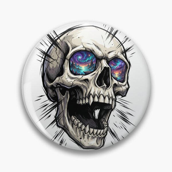Item preview, Cosmic Galaxy Eye Screaming Skull Gothic Tattoo Art designed and sold by seven things shop.