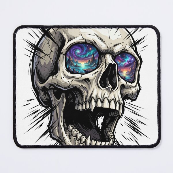 Item preview, Cosmic Galaxy Eye Screaming Skull Gothic Tattoo Art designed and sold by seven things shop.