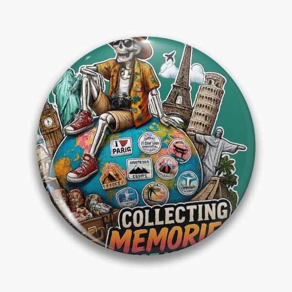 Item preview, Collecting Memories Not Money Skeleton Traveler Sticker designed and sold by Ecocrushstudio.