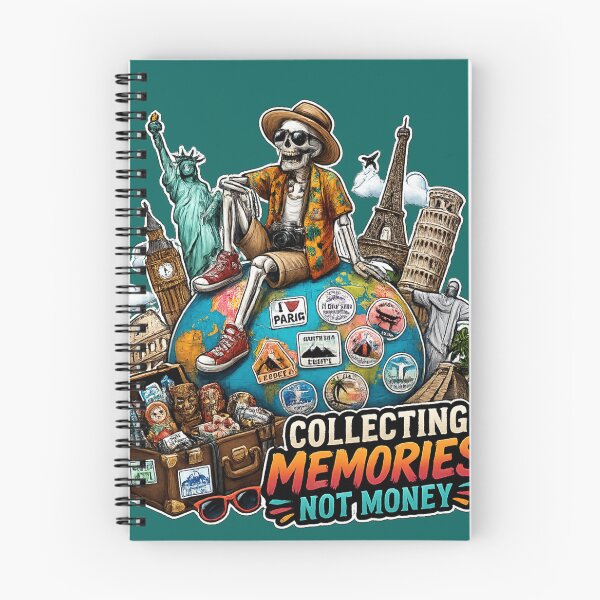 Item preview, Collecting Memories Not Money Skeleton Traveler Sticker designed and sold by Ecocrushstudio.