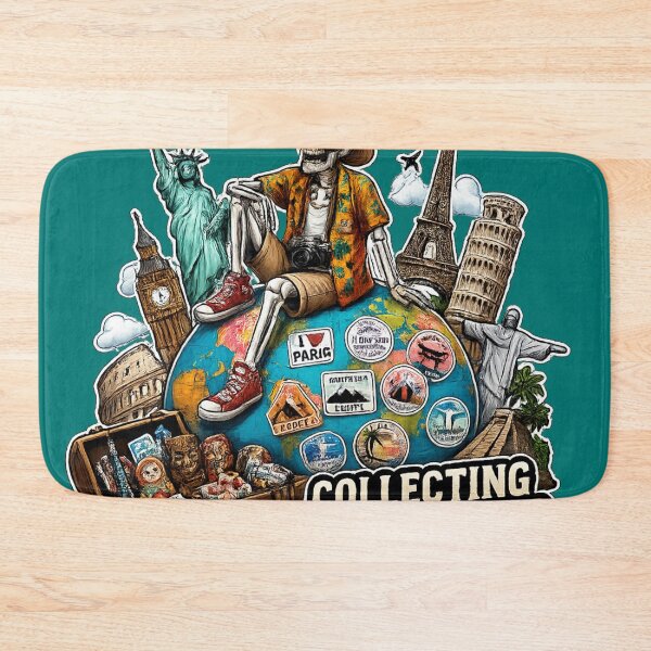 Item preview, Collecting Memories Not Money Skeleton Traveler Sticker designed and sold by Ecocrushstudio.