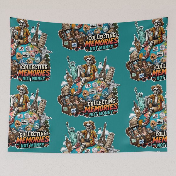 Item preview, Collecting Memories Not Money Skeleton Traveler Sticker designed and sold by Ecocrushstudio.