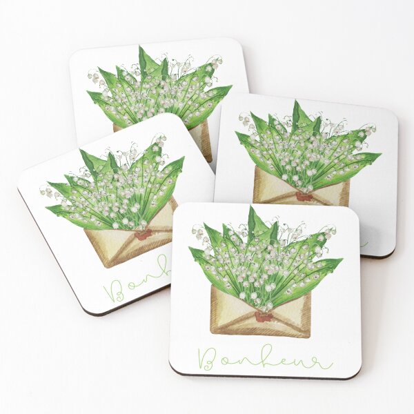 Item preview, Happiness in French lily of the valley cute watercolor  designed and sold by frenchstylehome.