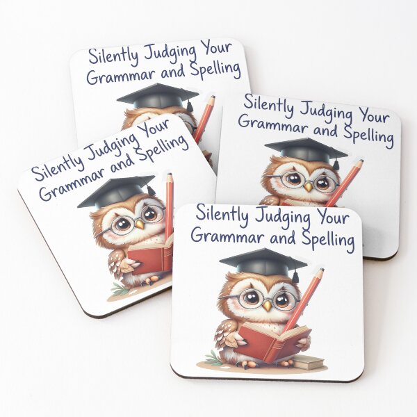 Item preview, Silently Judging Your Grammer and Spelling Owl   designed and sold by ArtisticDesignsbyLinda.