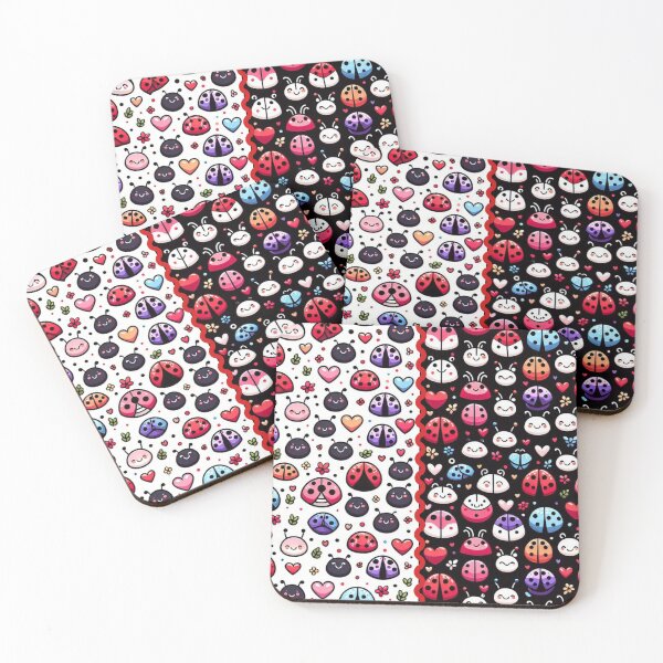 Item preview, Playful Ladybugs and Hearts Split Pattern designed and sold by purplesensation.