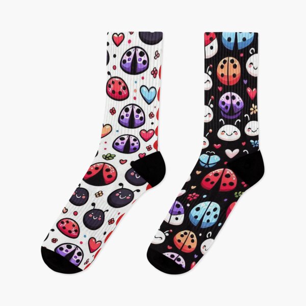 Item preview, Playful Ladybugs and Hearts Split Pattern designed and sold by purplesensation.