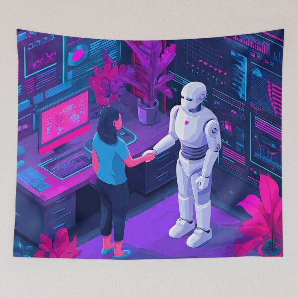 Item preview, Human Robo Collab  designed and sold by AwesomeDigiShop.
