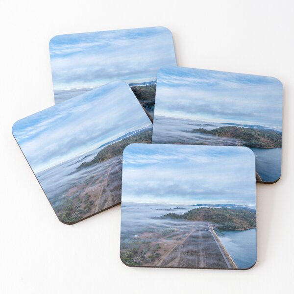 Item preview, Aerial scene capturing Glenbawn Dam shrouded in fog designed and sold by Justin Mckinney.