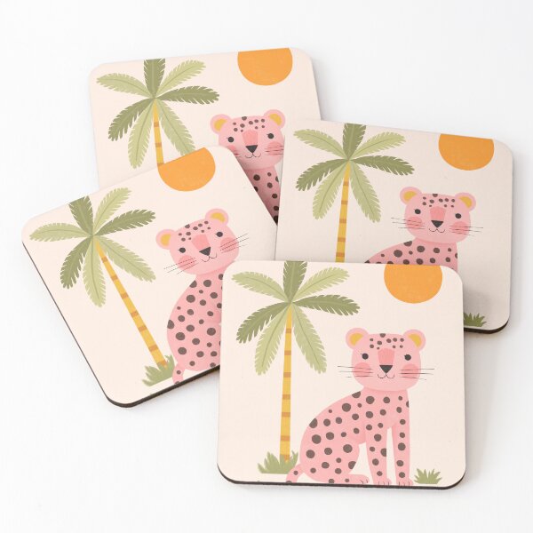 Item preview, Pink Leopard under Palm Trees designed and sold by Studio Remier.