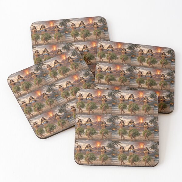 Item preview, Hawaiian Hula Dancers at Sunset  designed and sold by The Art Queen Of Michigan .