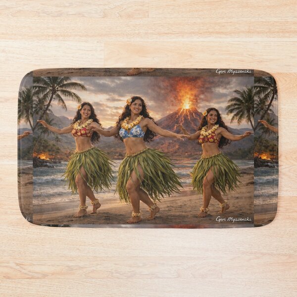 Item preview, Hawaiian Hula Dancers at Sunset  designed and sold by The Art Queen Of Michigan .