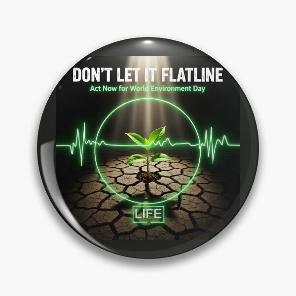 Item preview, Don't Let It Flatline: Act Now for World Environment Day designed and sold by Creative-RE.