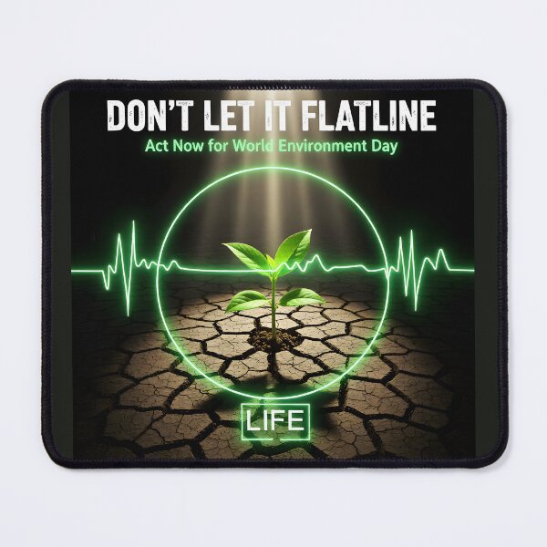 Item preview, Don't Let It Flatline: Act Now for World Environment Day designed and sold by Creative-RE.