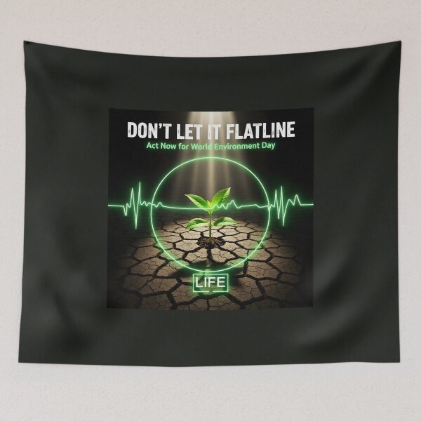 Item preview, Don't Let It Flatline: Act Now for World Environment Day designed and sold by Creative-RE.
