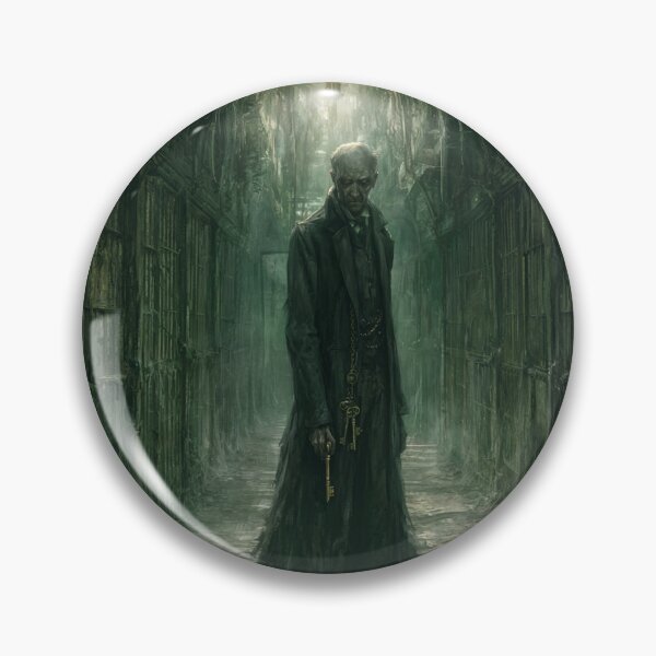 Item preview, The Thornwick Institute: The Warden | Victorian Gothic Horror Corridor Dark Fantasy Art Print designed and sold by Opetis.