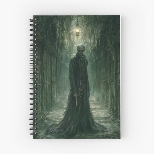 Item preview, The Thornwick Institute: The Warden | Victorian Gothic Horror Corridor Dark Fantasy Art Print designed and sold by Opetis.