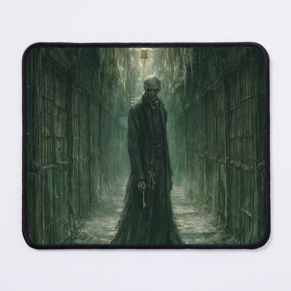 Item preview, The Thornwick Institute: The Warden | Victorian Gothic Horror Corridor Dark Fantasy Art Print designed and sold by Opetis.