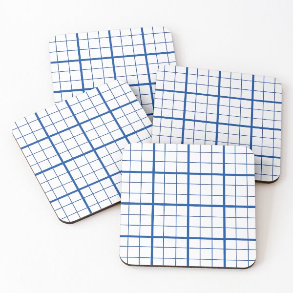Item preview, Blue On White Grid Windowpane Check Design  designed and sold by PatternTitan.