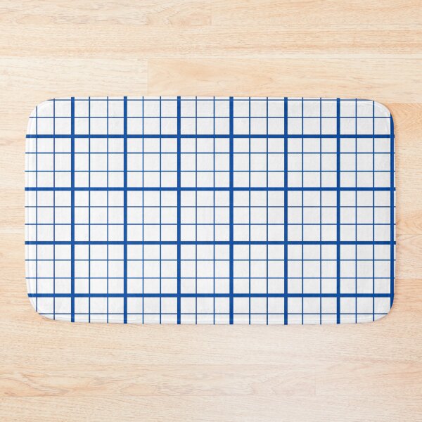 Item preview, Blue On White Grid Windowpane Check Design  designed and sold by PatternTitan.