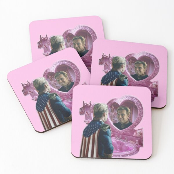 Item preview, The Boys Homelander Pink Heart Mirror Sticker designed and sold by StudioIzmir.