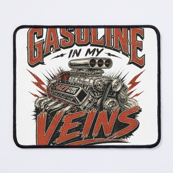 Item preview, Gasoline In My Veins Muscle Car Enthusiast Shirt designed and sold by kaream1308.