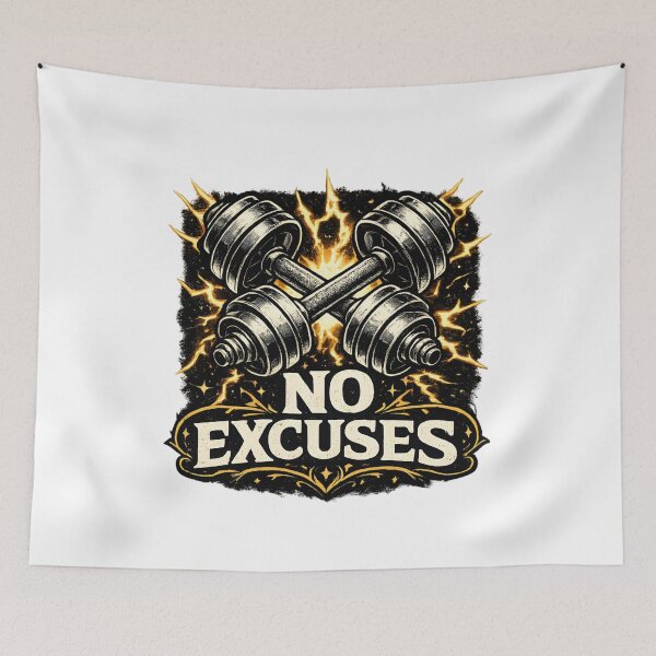 Item preview, No Excuses Retro Gym Dumbbells designed and sold by Mr Lee.